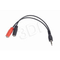 Gembird Adapter Stereo Mini Jack (M) 4-pin - 2x Mini Jack (F)  20cm  black