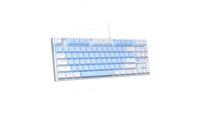 MageGee MK-STAR wired keyboard (white and blue) (QWERTY)