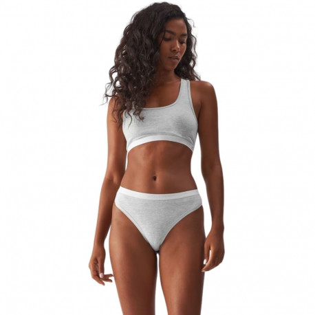 Majtki damskie stringi 4F F026 chłodny jasny szary melanż 4FWMM00UPTSF026 27M L