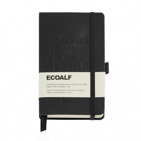 Märkmik 90x140x15mm 96l valge PLANET B NEGRO ECOALF kummikinnitus, järjehoidja, pliiatsihoidja, Miqu