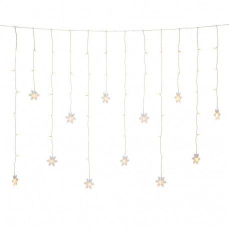 Valguskardin , 12 lumehelvest, 60 wwLED, L-1,4m, H-1.2m , IP44 / läbipaistev kaabel