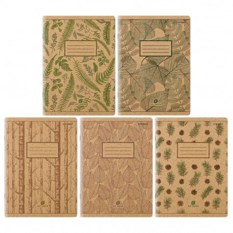 Kaustik A5 60l, joon, taaskasutatud paber, Go Green, assortii, TOP-2000