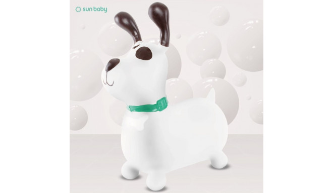 Skoczek gumowy dla dzieci REKSIO 60 cm biały do skakania z pompką