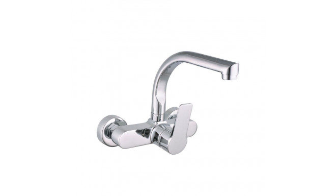 Ühe käepidemega segisti EDM 01145 Hõbedane Roostevaba teras Messing Tsink 21 x 19 cm