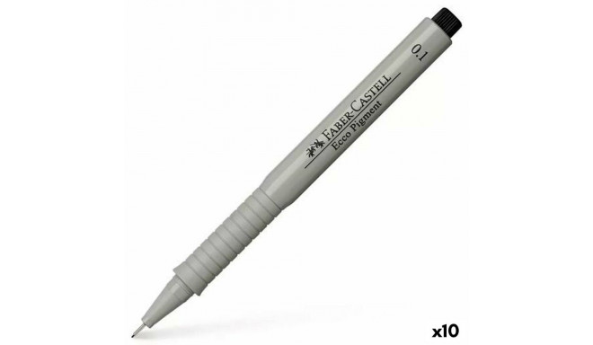 Felt-tip pens Faber-Castell Ecco Pigment 0,1 mm Black (10 Units)