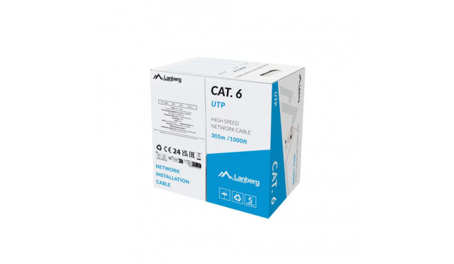 LAN CABLE CAT.6 305M SOLID CCA GREY FLUKE PASSED LANBERG