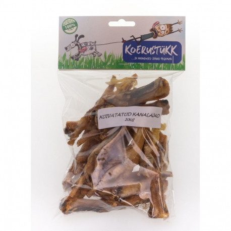 Koerustükk kuivatatud kanajalad koerale 200g