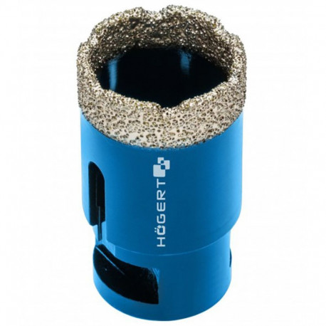 Hogert HT7D286 diamond hole saw, 35mm, M14, dry drilling, high diamond concentration, plastic tube