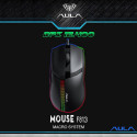 Aula F813 2in1 RGB Gamin 2.4G Wireless + USB Wired Mouse 7 button 800-4800dpi with battery Black