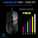Aula F813 2in1 RGB Gamin 2.4G Wireless + USB Wired Mouse 7 button 800-4800dpi with battery Black
