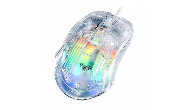 Aula S80 Multi-Color backlight Wired Gaming Optical mouse 7 buttons 1200-7200dpi with Transparent bo
