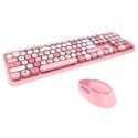MOFII Sweet Wireless 2.4G Full Layout Keyboard & Optical Mouse Rose with desig multi color buttons