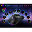 Aula F815 RGB Проводная USB Игровая Мышь с 7 Кнопками / Макросами 12800dpi Черная