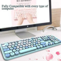 MOFII Sweet Wireless 2.4G Full Layout Keyboard & Optical Mouse Blue with desig multi color buttons