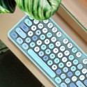 MOFII Sweet Wireless 2.4G Full Layout Keyboard & Optical Mouse Blue with desig multi color buttons