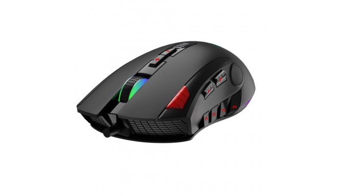 Aula H512 RGB taustavalgus Kootud juhtmega mänguhiir 12 programmeeritavat nuppu 400-5000dpi Must