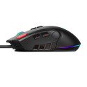 Aula H512 RGB backlight Braided Wired Gaming Optical mouse 12 programmable buttons 400-5000dpi Black