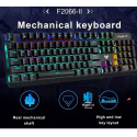 Aula F2066-II Real Mechanical Key Gaming Keyboard USB Cable 1.6m 106 key EN / RUS RGB Led Silver