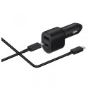Samsung EP-L5300XBE 60W Ülitõhus Auto Laadija 45W USB-C / 15W USB + USB-C 1m Kaabel Must (Blister)