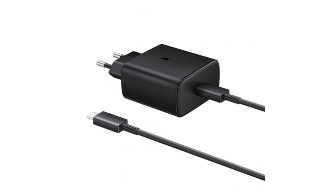 Samsung EP-TA845XBE 45W USB-C Plug PD 3.0 Super Fast Charger Musta + 5A 1m USB-C Kaabel (Blister)
