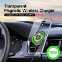 Duzzona V2 15W Universal Magnetic Wireless Car Charger compatible with Magsafe Transparent