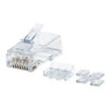 INTELLINET Cat6a RJ45 Modular Plugs UTP 3-prong for solid wire 80 plugs in jar