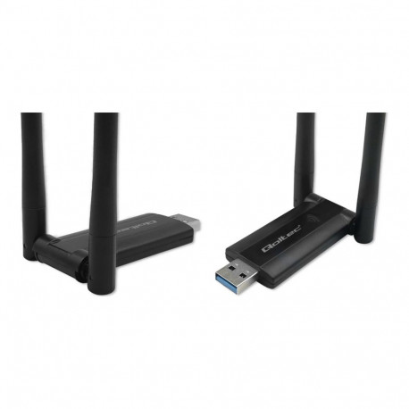 QOLTEC WiFi-adapter 56987 suure kiirusega DUAL 2 x 2dBi Standard AC USB 3.0 1200Mbps