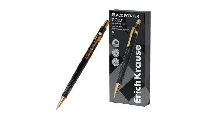 Mehaaniline harilik pliiats 0,5mm ERICH KRAUSE Black Pointer Gold