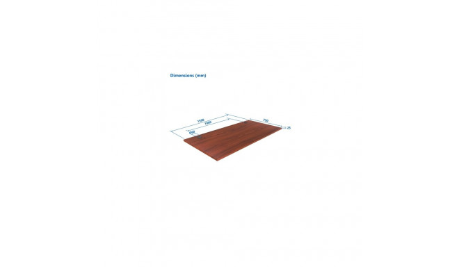 Laminated particle board Table top Up Up, dark walnut 1500x750x25mm (SPEC)