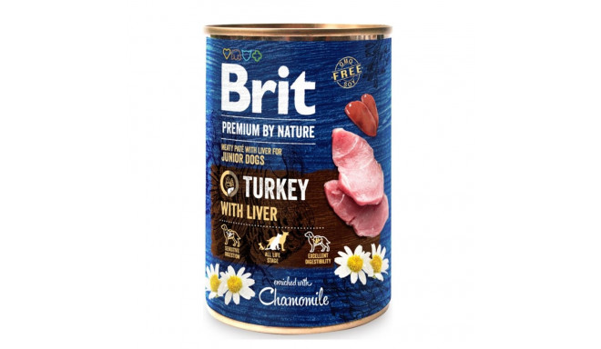 Wet Dog Food - BRIT Premium by Nature Junior Turkey with Liver 400g