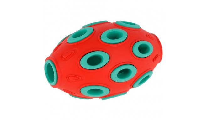 Dog Toy - KERBL Rugby ToyFastic 12cm Interactive Rubber Red/Green