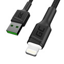 Lightning Cable - Green Cell KABGC12 2m USB A to Lightning Black