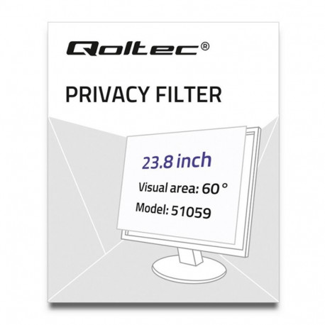 Display Filter - Qoltec 60.5 Cm, Silver