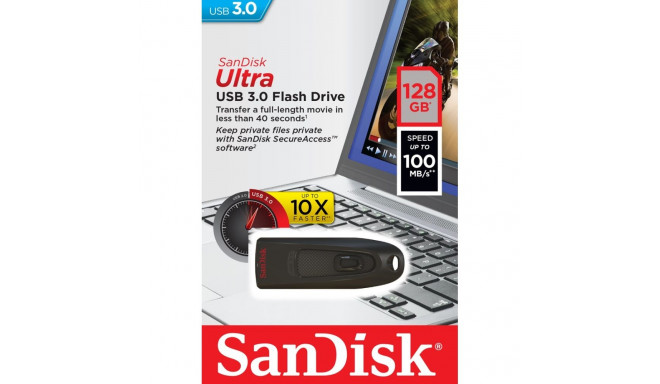 USB Flash Drive - SanDisk Ultra 128GB USB Type-A 3.2 Gen 1 Black