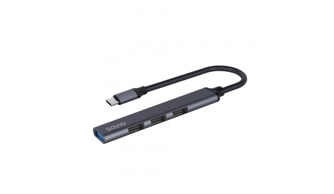 USB Hub - Savio Ak-71 3xusb-a 2.0, 1xusb-a 3.0, 4-in-1, 5 Gbps