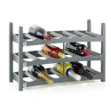 Tabletop Wine Rack - Rotho VARIO 6 Bottles Grey