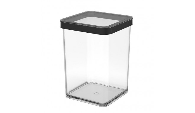 Pet Supplies - Treat Container 1.0L Transparent/Black Loft 1.0L Square Treat Container Transparent/B