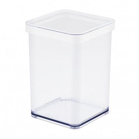 Pet Supplies - Treat Container 1.0L Transparent/White Loft 1.0L Square Treat Container Transparent/W