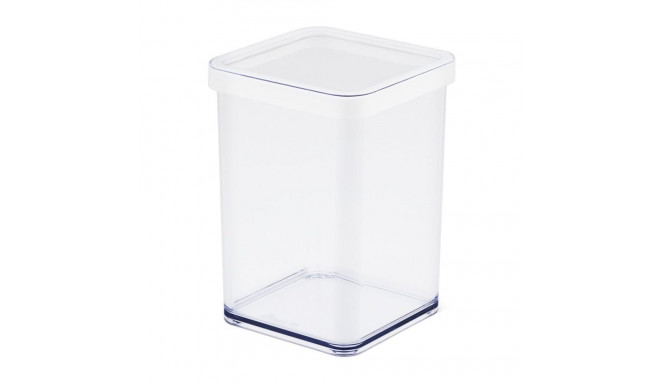 Pet Supplies - Treat Container 1.0L Transparent/White Loft 1.0L Square Treat Container Transparent/W