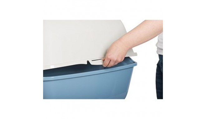 Hooded Litter Box - Rotho Bailey, Blue