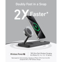 Wireless Charger - Maggo 15w 3-in-1 Horizontal Magnetic Station Black