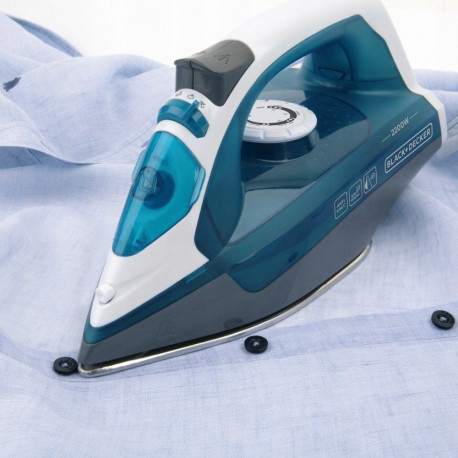 Steam Iron - Black+Decker BXIR2200E 2200W Steam Boost White/Blue/Grey
