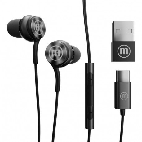 Headphones - Maxell Xc1 USB-C Headphones Black