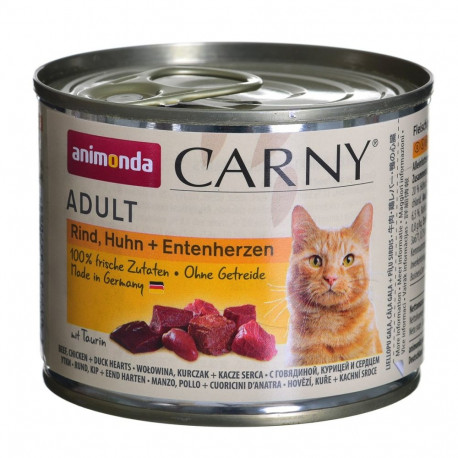 Wet Cat Food - ANIMONDA Carny Adult Beef, Chicken & Duck Hearts 200g