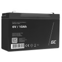 Sealed Lead Acid Battery - Green Cell AGM16 6V 10Ah Black