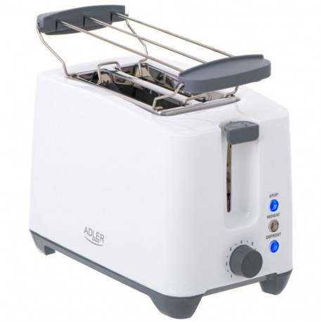 Toaster - Adler AD 3216 750W 2-Slice White/Grey