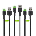 USB Cable - Green Cell KABGCSET03 2m USB A to USB C Black