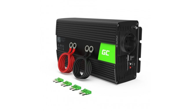 Power Adapter - Green Cell INV08 1000W Outdoor 12V to 230V Black