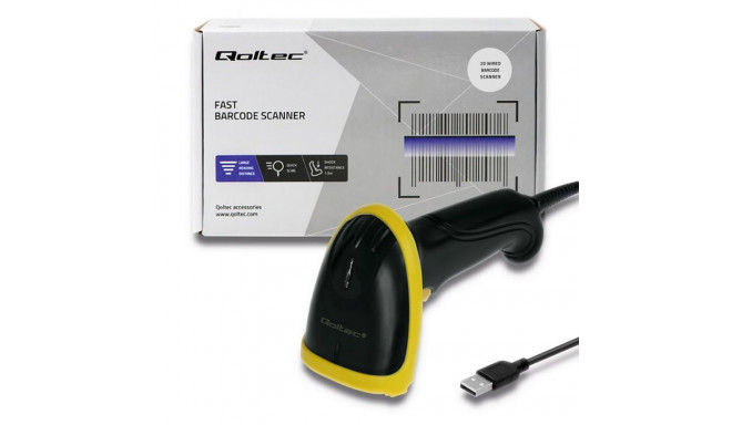 Barcode Reader - Qoltec 1d/2d Usb, Black