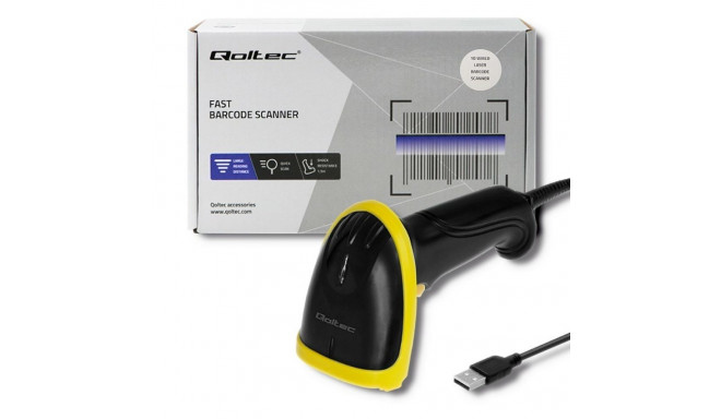 Barcode Scanner - Qoltec 50860 Wired Laser Scanner USB